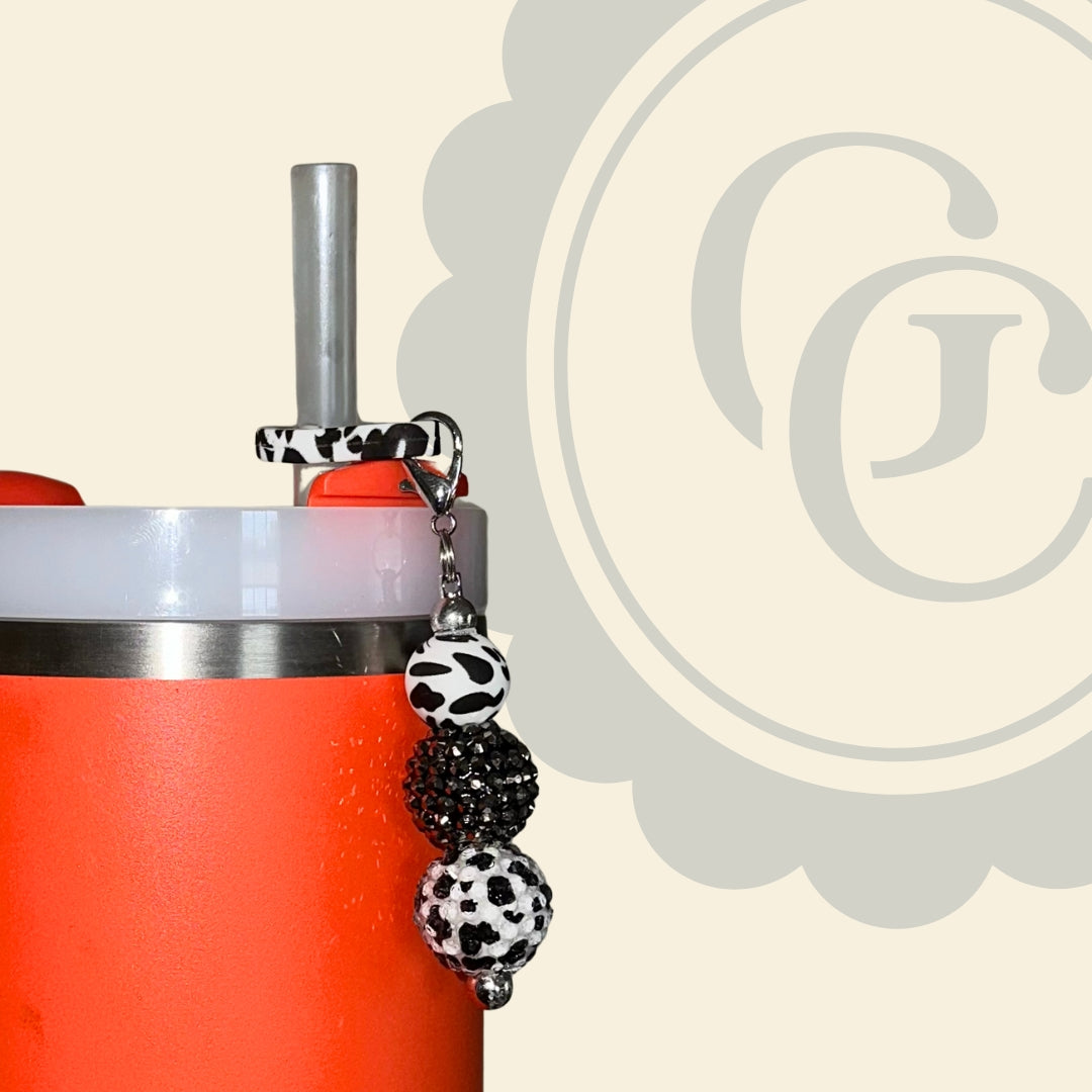 Cow Print Straw Topper