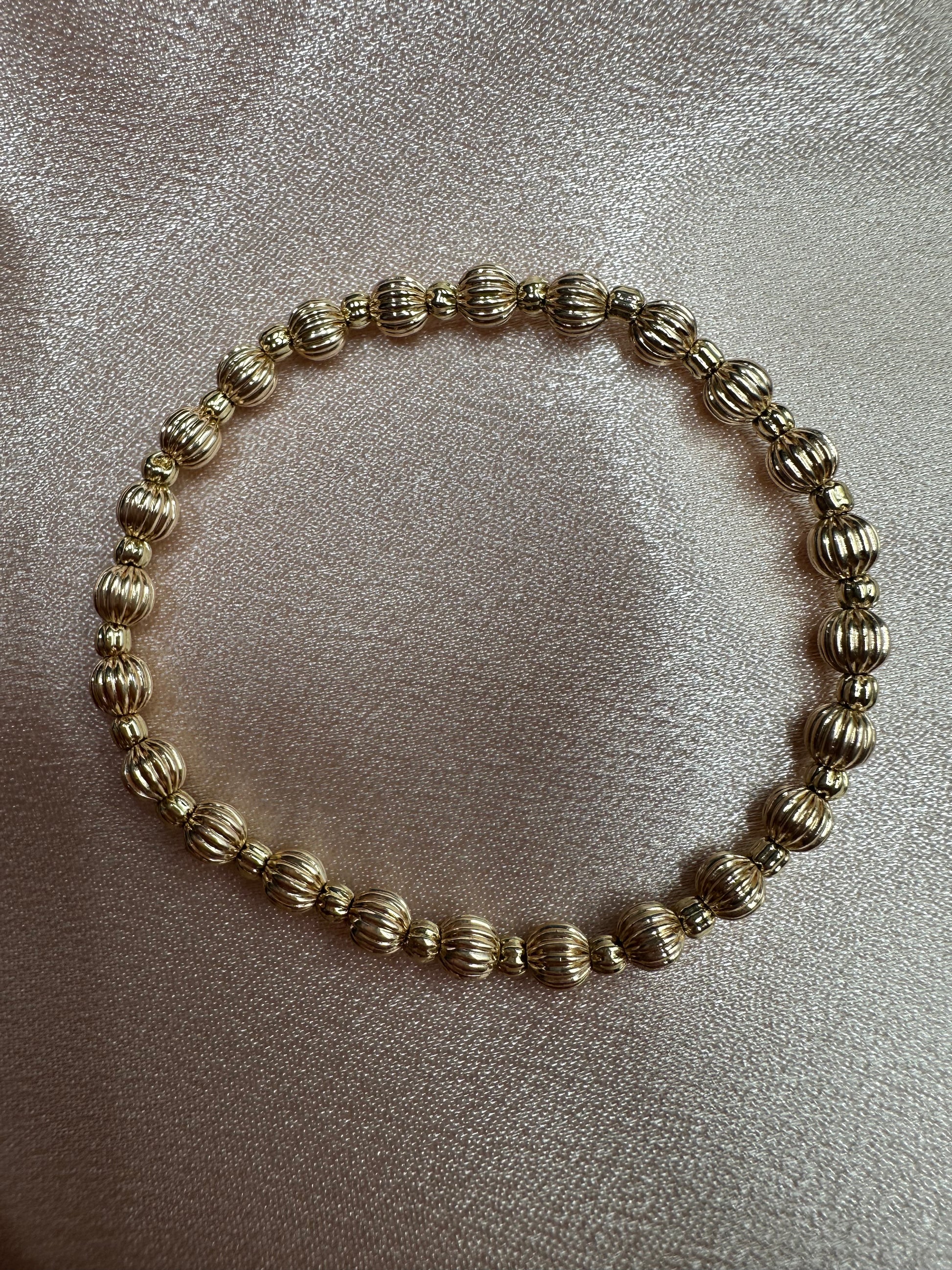 5mm with 3mm spacer 14kt gold filled dignity beaded braclet